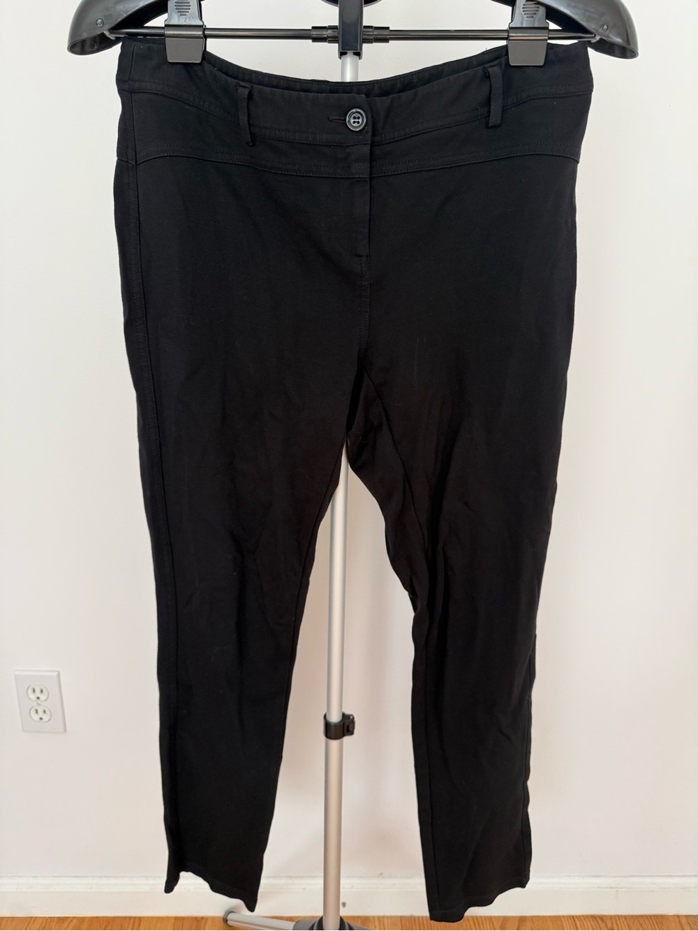 INC Black Stretch Ponte Knit Slim Leg Ankle Dress Pants Petite 8P